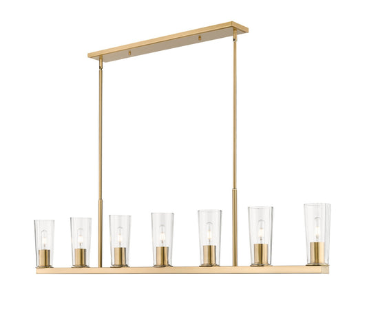 Z-Lite - 826-7L-MGLD - Seven Light Linear Chandelier - Titus - Modern Gold