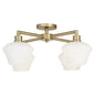 Quorum - 3221-26-80 - Four Light Flush Mount - Cassini - Aged Brass