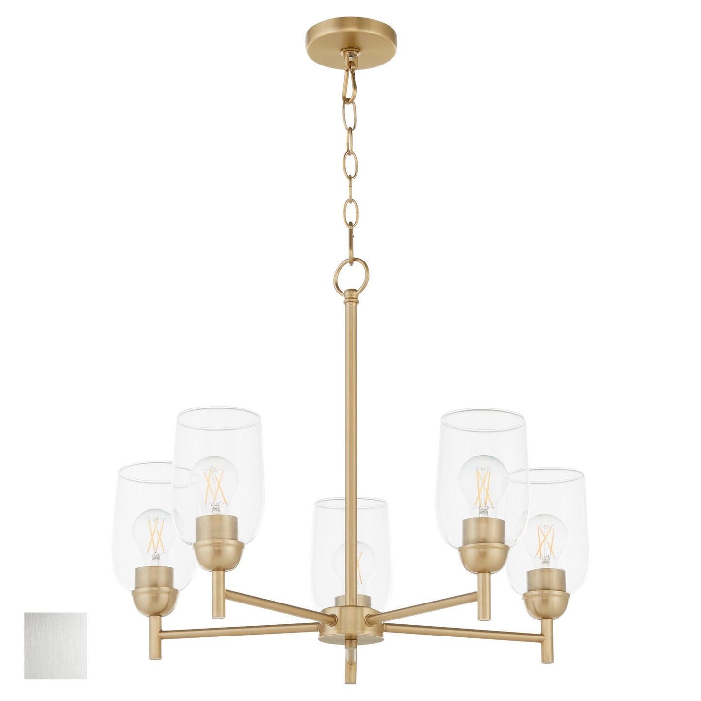 Quorum - 6112-5-65 - Five Light Chandelier - Wallinger - Satin Nickel