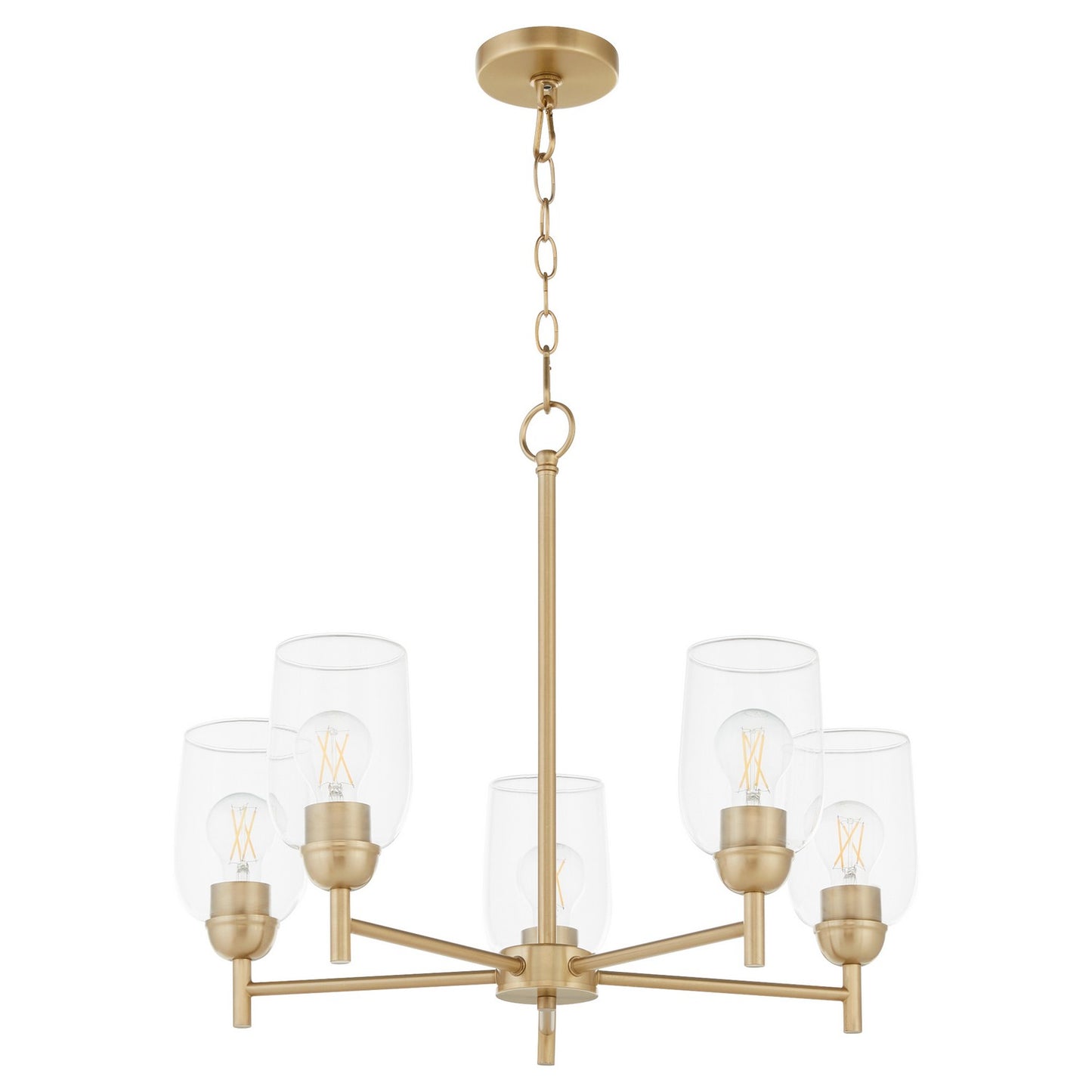 Quorum - 6112-5-80 - Five Light Chandelier - Wallinger - Aged Brass