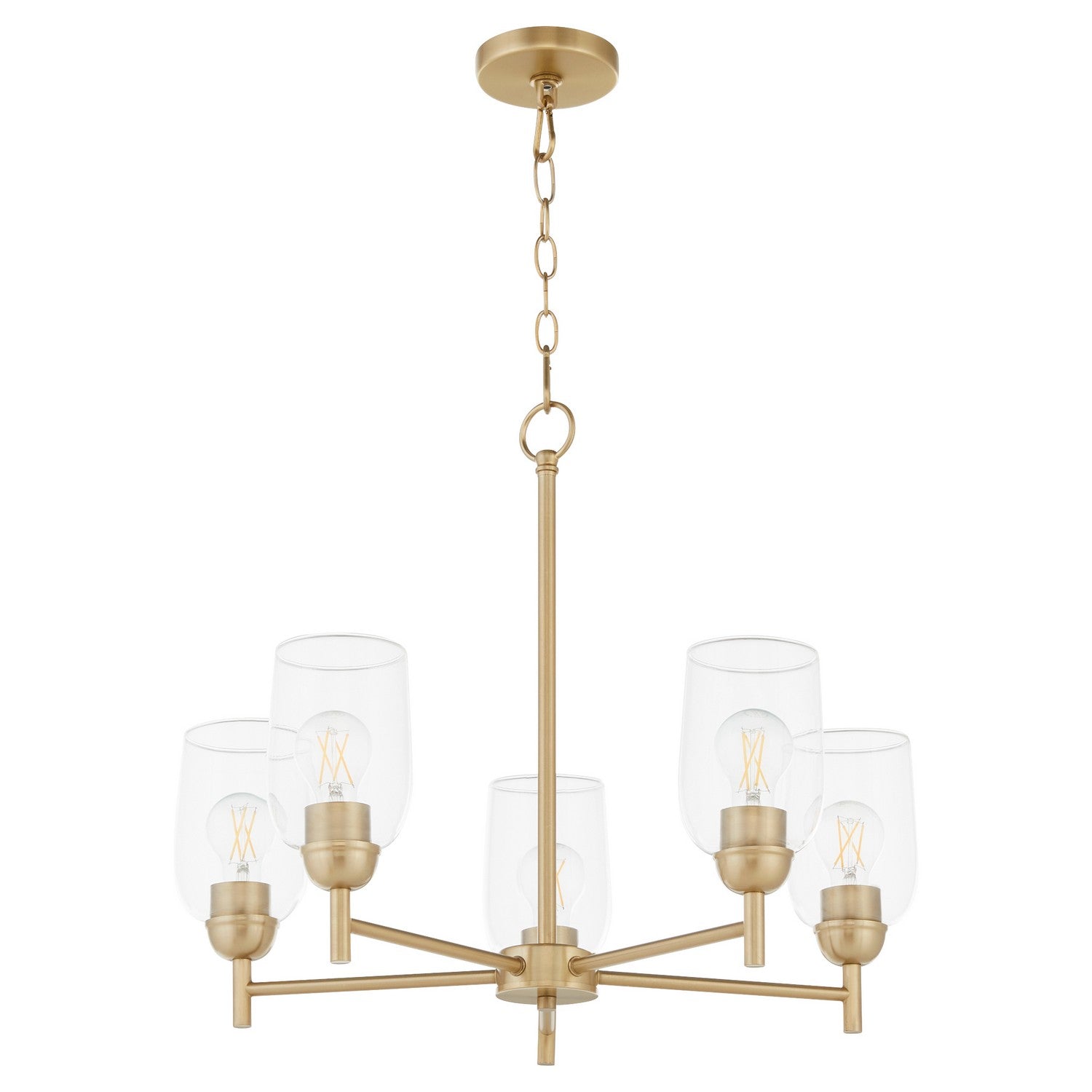 Quorum - 6112-5-80 - Five Light Chandelier - Wallinger - Aged Brass