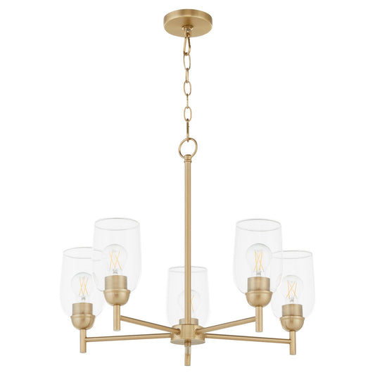 Quorum - 6112-5-80 - Five Light Chandelier - Wallinger - Aged Brass