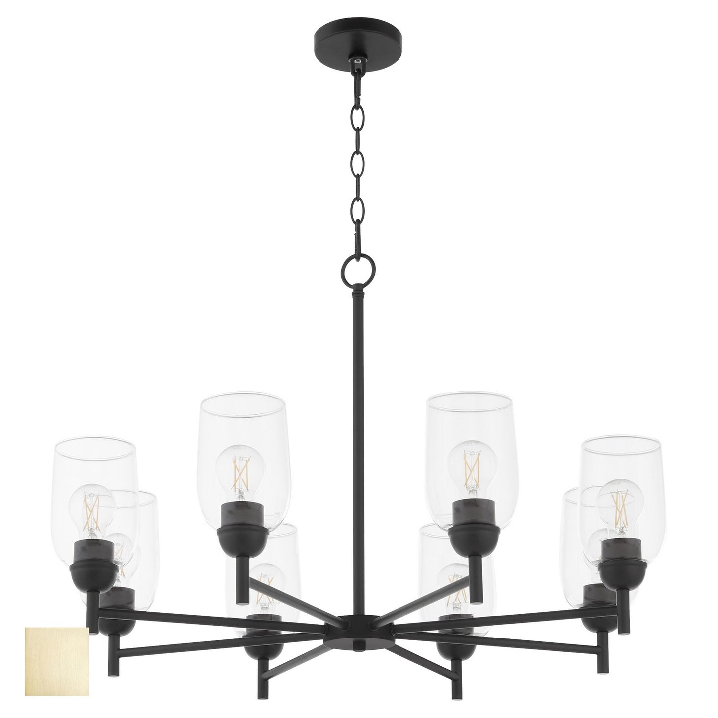 Quorum - 6112-8-80 - Eight Light Chandelier - Wallinger - Aged Brass