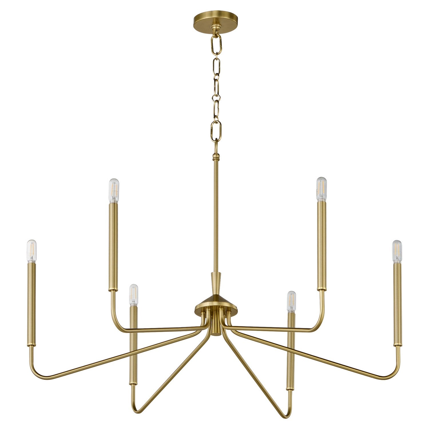 Quorum - 6238-6-80 - Six Light Chandelier - Providence - Aged Brass