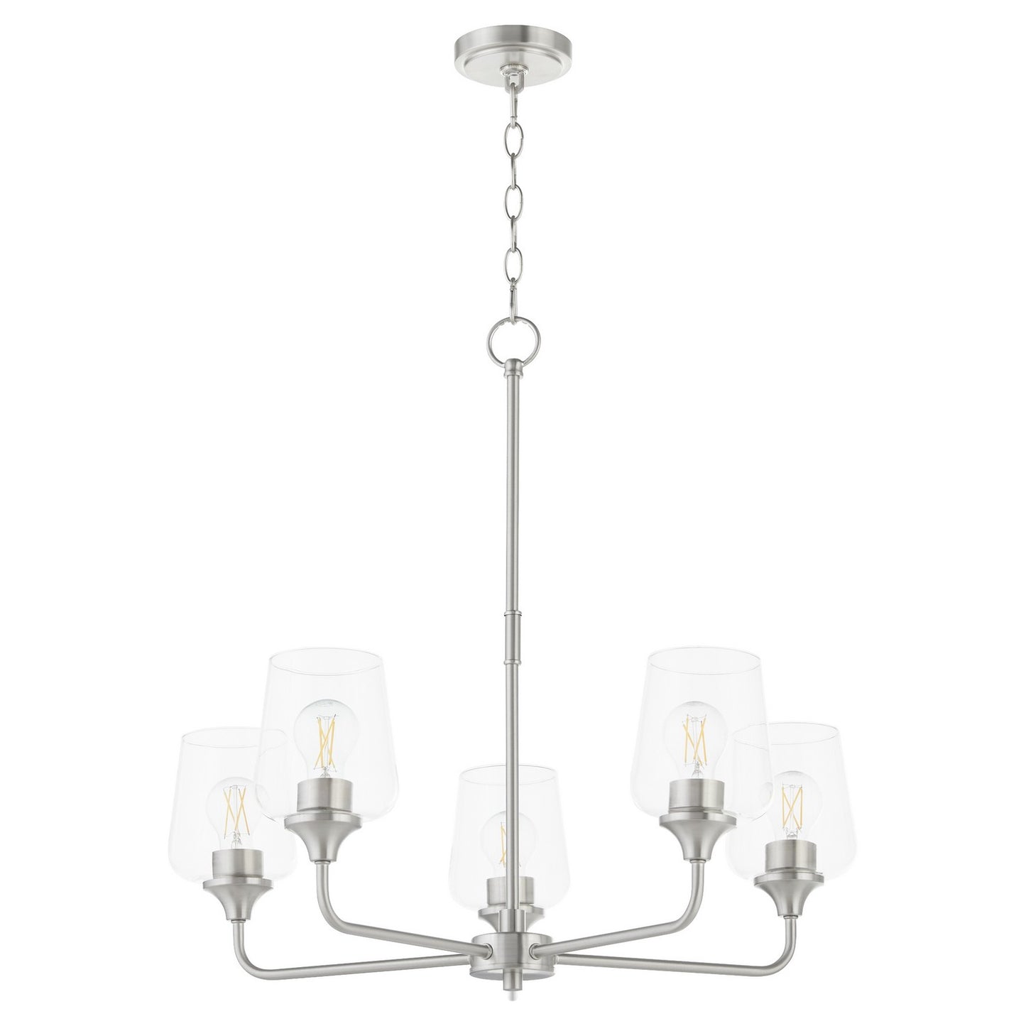 Quorum - 6313-5-65 - Five Light Chandelier - Raymond - Satin Nickel