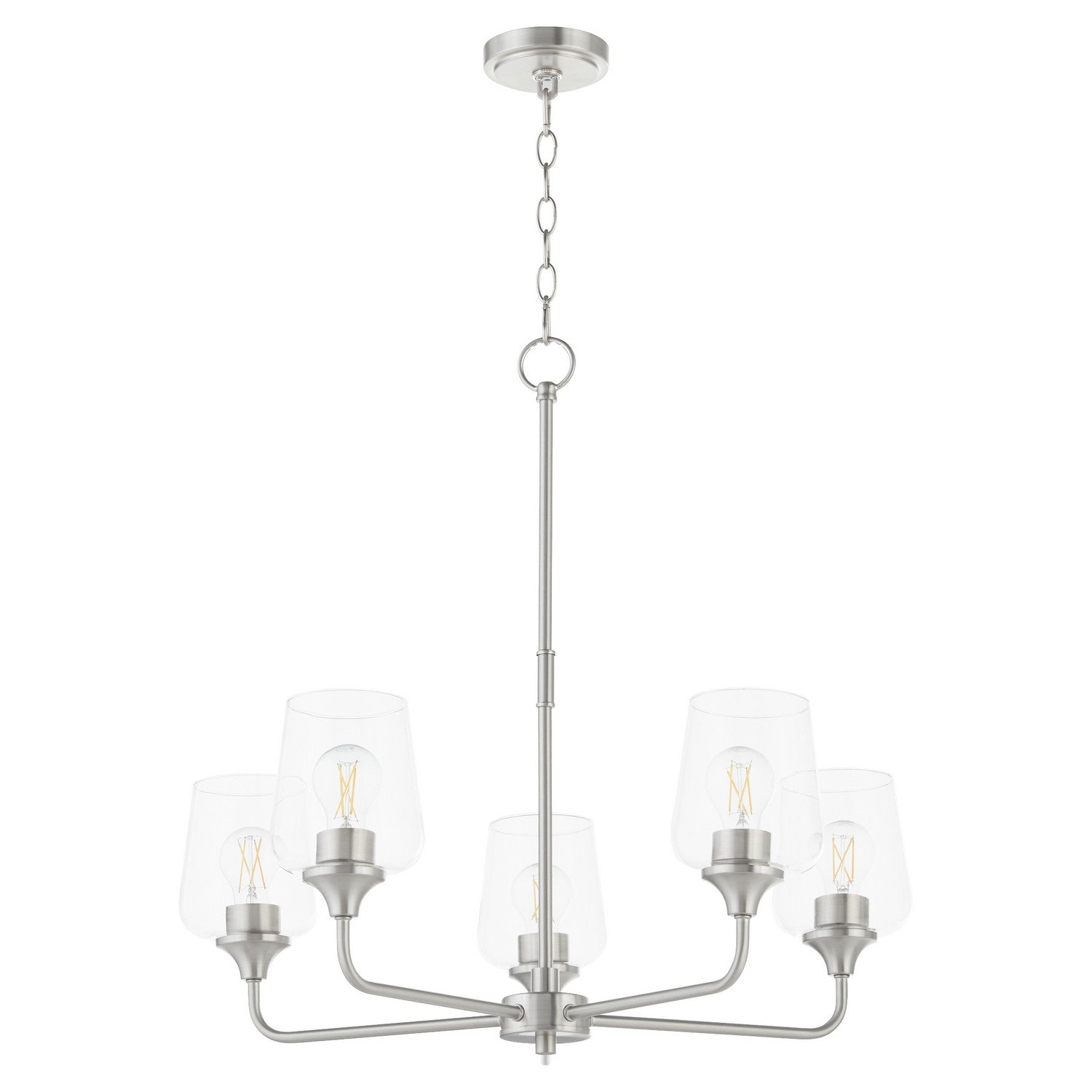 Quorum - 6313-5-65 - Five Light Chandelier - Raymond - Satin Nickel