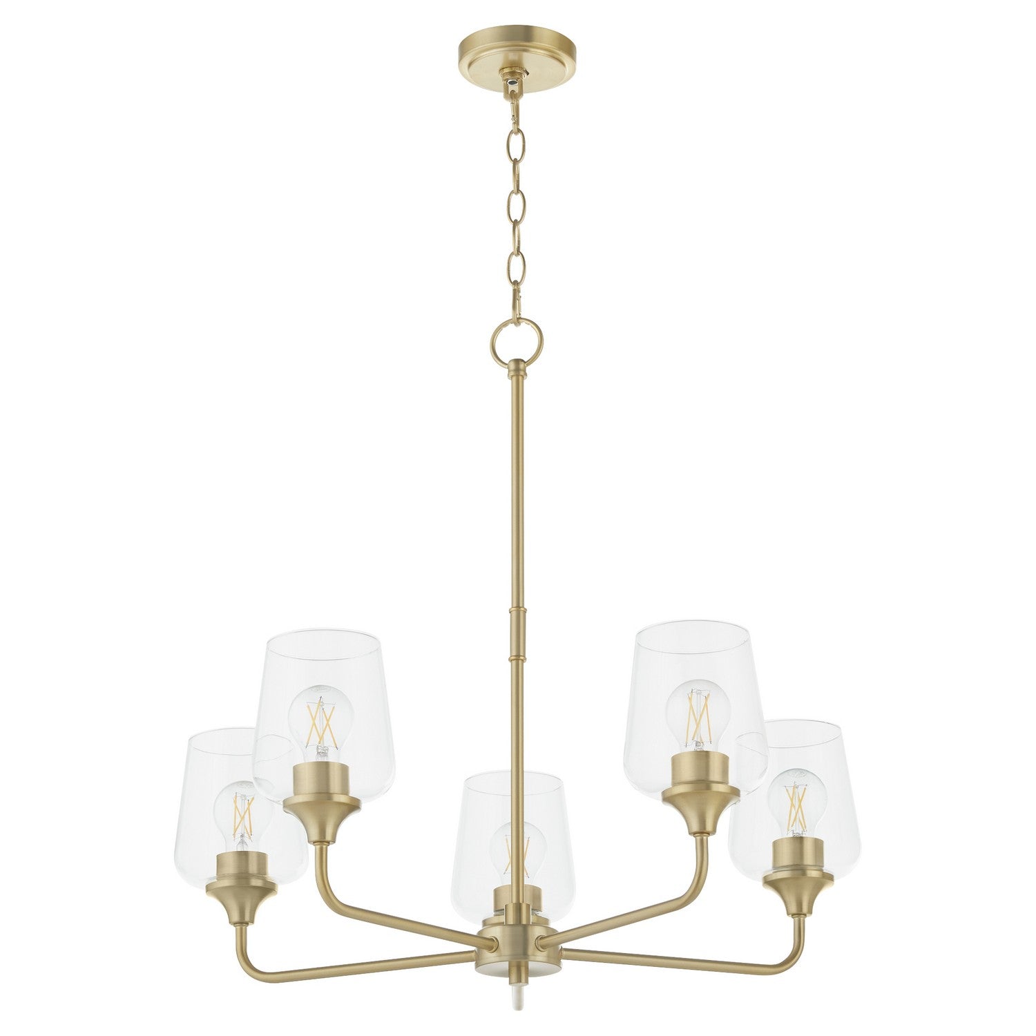 Quorum - 6313-5-80 - Five Light Chandelier - Raymond - Aged Brass