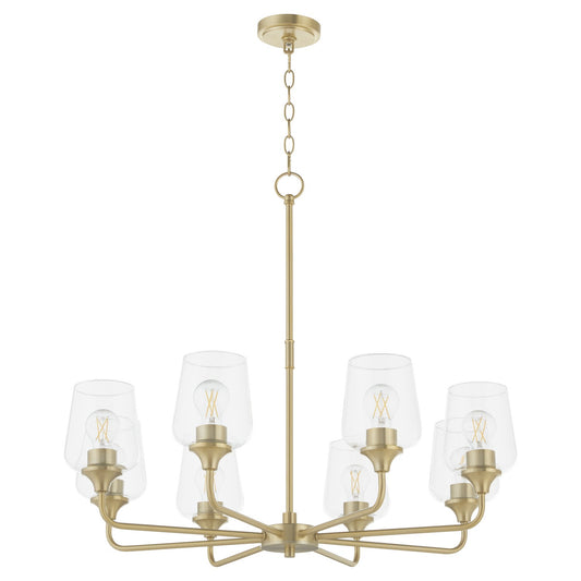 Quorum - 6313-8-80 - Eight Light Chandelier - Raymond - Aged Brass