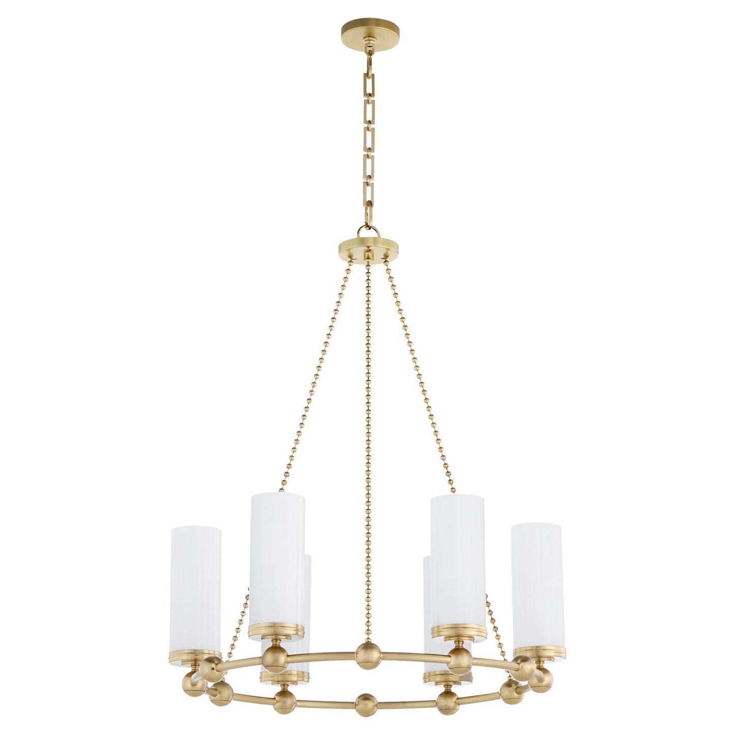 Quorum - 667-6-80 - Six Light Chandelier - Lee Boulevard - Aged Brass