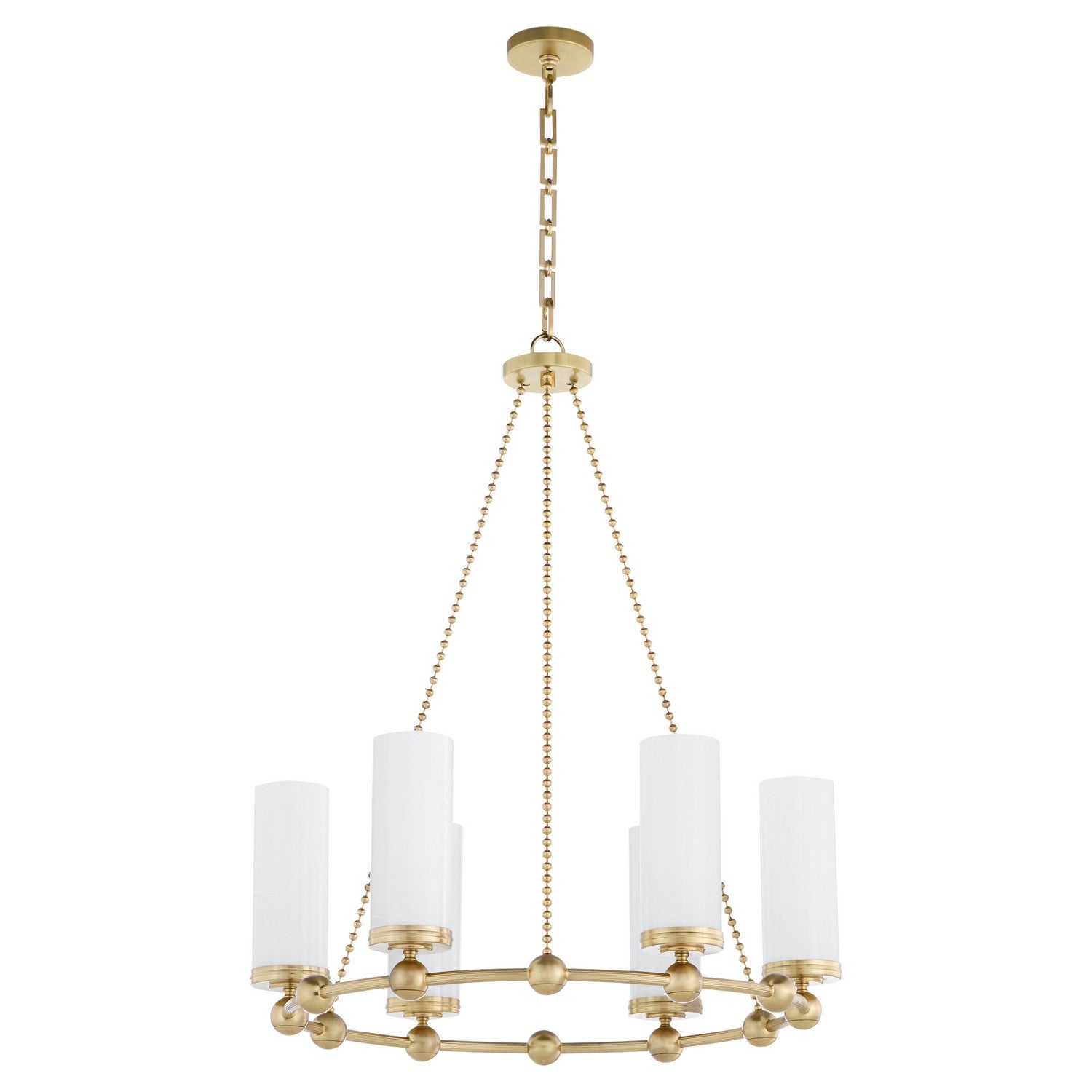 Quorum - 667-6-80 - Six Light Chandelier - Lee Boulevard - Aged Brass