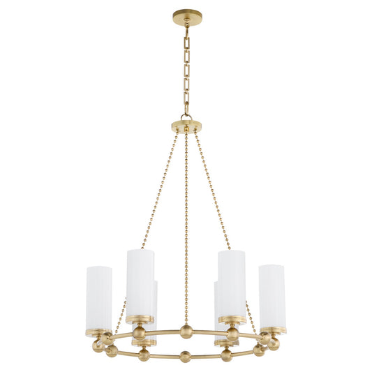 Quorum - 667-6-80 - Six Light Chandelier - Lee Boulevard - Aged Brass