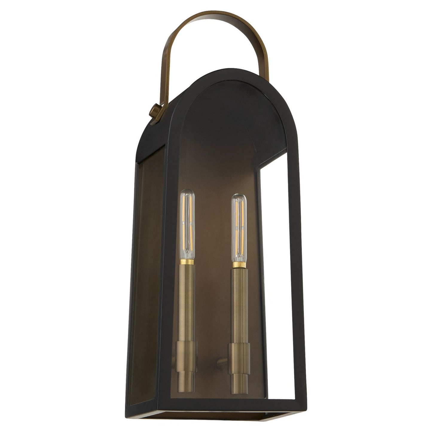 Quorum - 72-20-5982 - Two Light Wall Mount - Rossi - Matte Black w/ Aged Copper