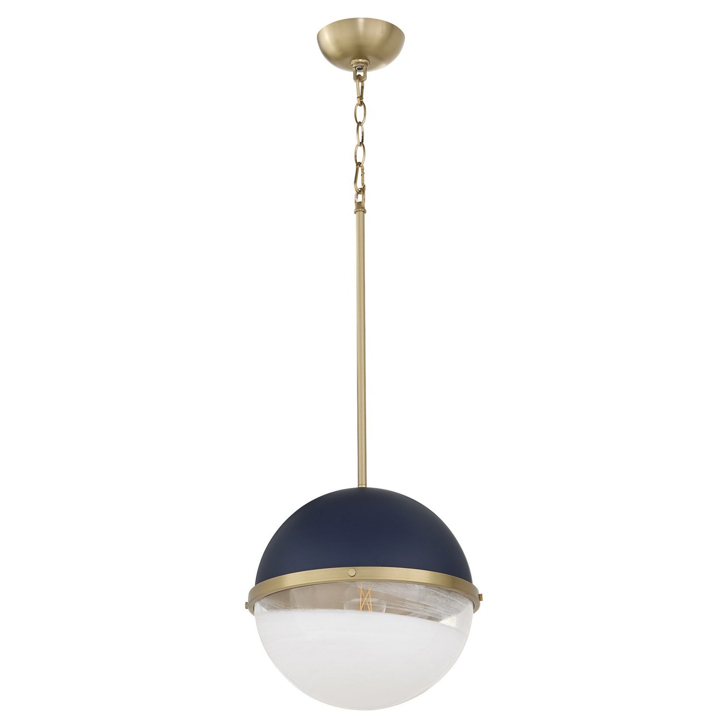 Quorum - 82-12-3280 - One Light Pendant - Blue w/ Aged Brass