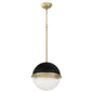 Quorum - 82-12-6980 - One Light Pendant - Textured Black w/ Aged Brass