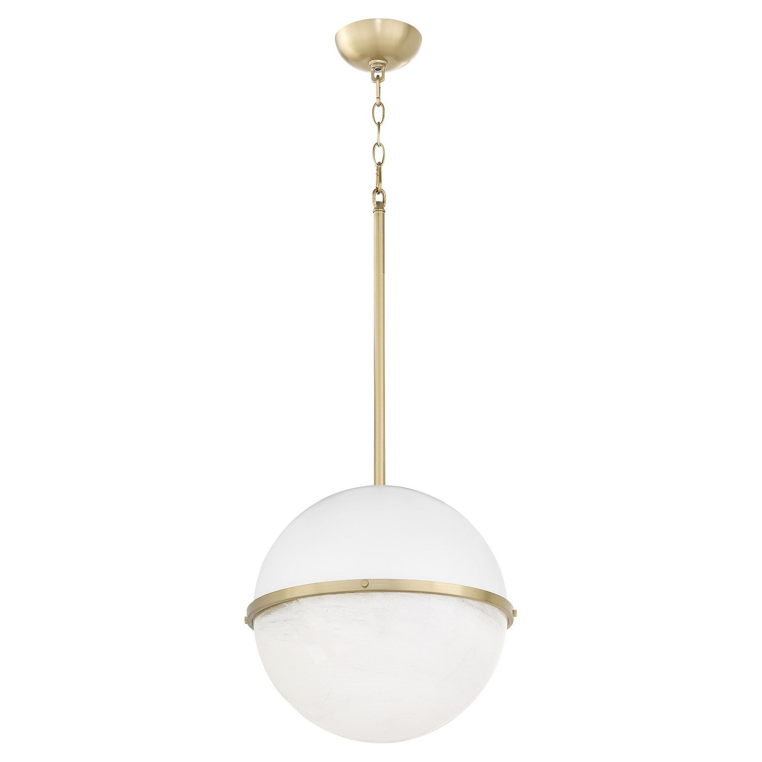 Quorum - 82-14-0880 - One Light Pendant - Studio White w/ Aged Brass