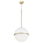 Quorum - 82-14-0880 - One Light Pendant - Studio White w/ Aged Brass