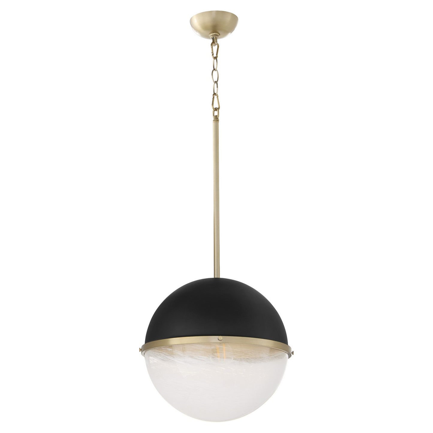 Quorum - 82-14-6980 - One Light Pendant - Textured Black w/ Aged Brass