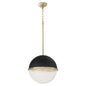 Quorum - 82-14-6980 - One Light Pendant - Textured Black w/ Aged Brass