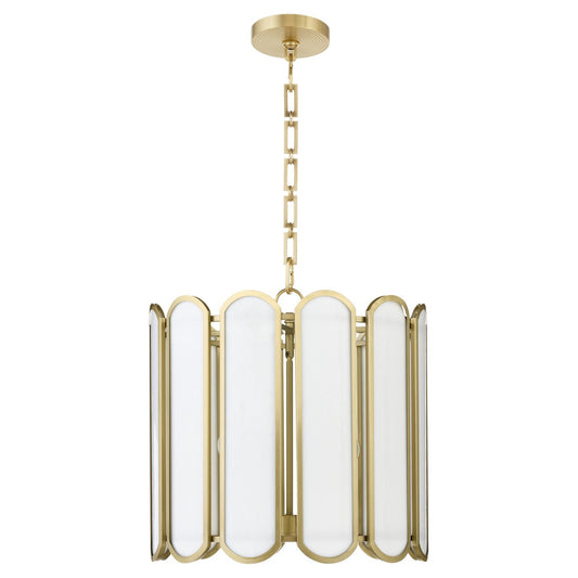 Quorum - 824-4-80 - Four Light Pendant - Belleview - Aged Brass