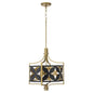 Quorum - 883-3-5980 - Three Light Pendant - Mariposa - Matte Black w/Aged Brass
