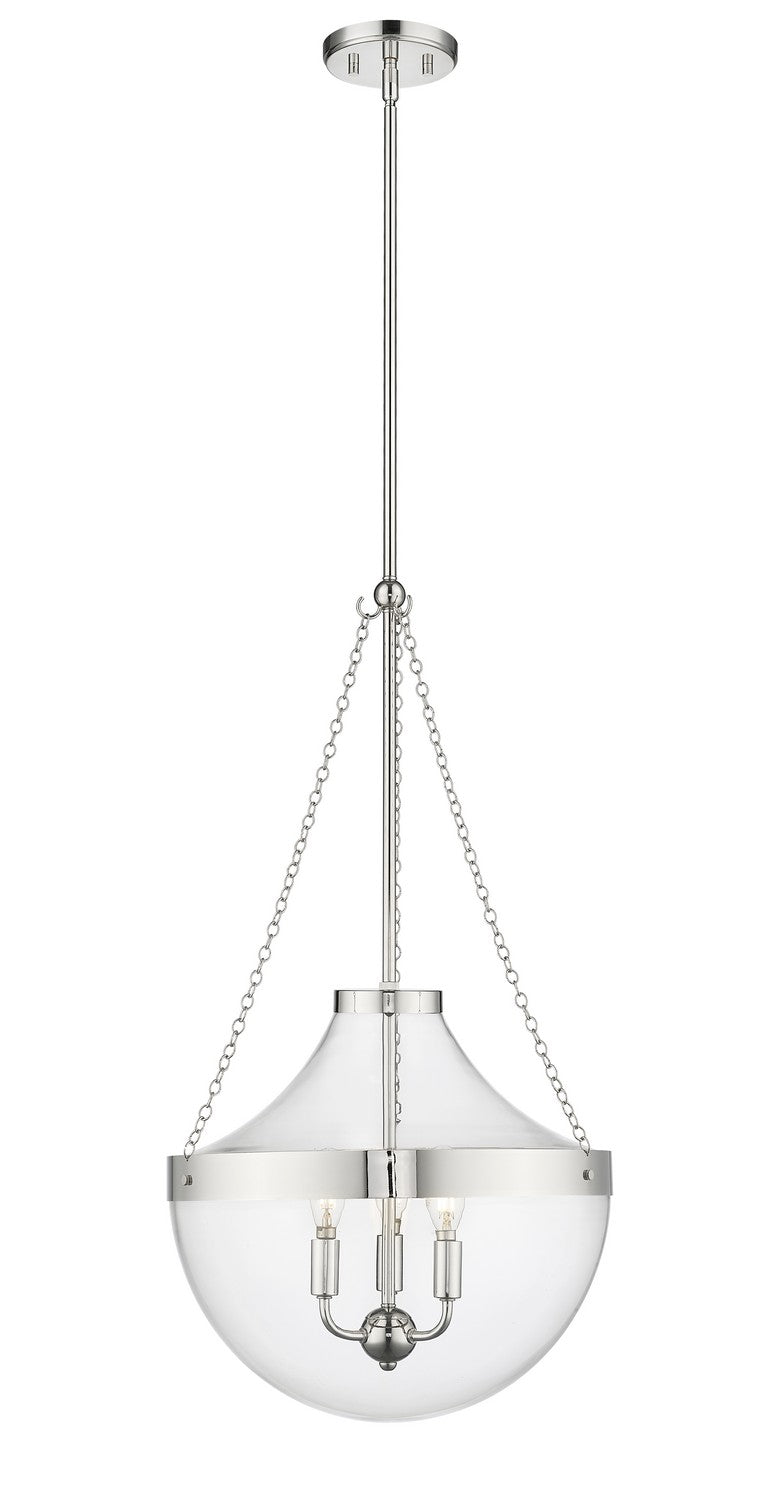 Millennium - 20103-PN - Three Light Pendant - Clarra - Polished Nickel