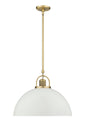 Millennium - 20991-VB/MW - One Light Pendant - Artistan - Vintage Brass/Matte White