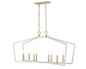 Millennium - 4528-MW/MG - Eight Light Pendant - Lizabeth - Matte White/Modern Gold