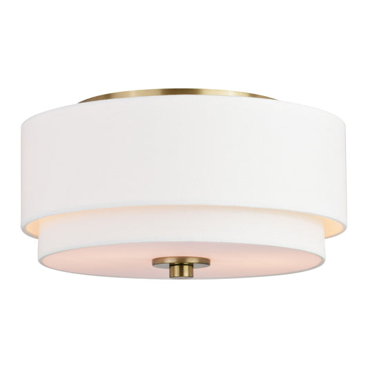 Vaxcel - C0278 - Two Light Flush Mount - Burnaby - Matte Brass