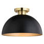 Vaxcel - C0306 - One Light Semi-Flush Mount - Devon - Matte Black and Satin Brass