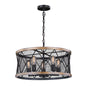 Vaxcel - H0207 - Five Light Chandelier - Bremerton - Black and Burnished Teak