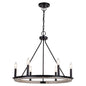 Vaxcel - H0274 - Six Light Chandelier - Russel - Matte Black and Weathered Gray