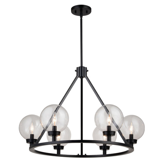 Vaxcel - H0277 - Six Light Chandelier - Lander - Matte Black