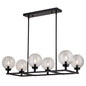 Vaxcel - H0278 - Six Light Linear Chandelier - Lander - Matte Black