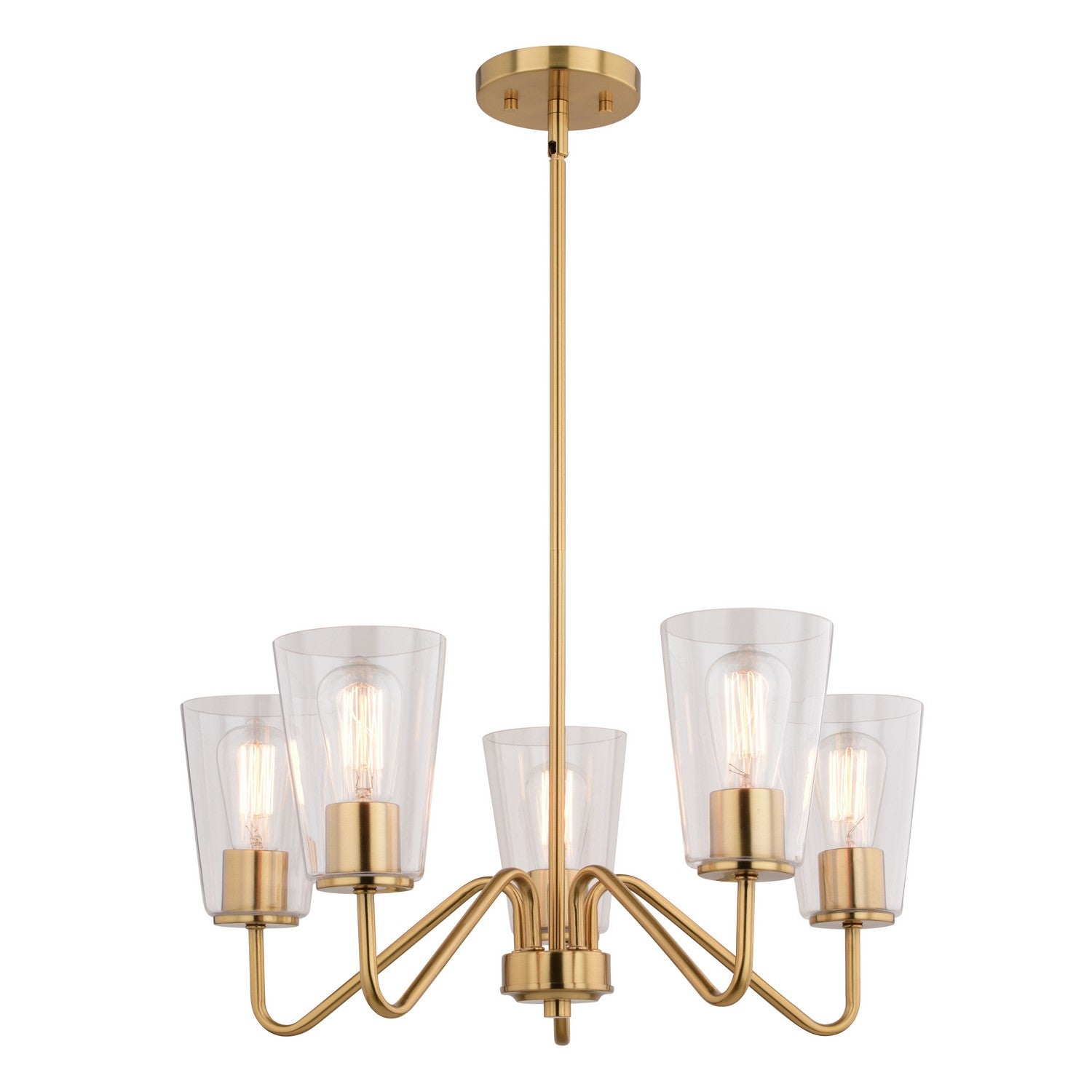 Vaxcel - H0286 - Five Light Chandelier - Beverly - Muted Brass