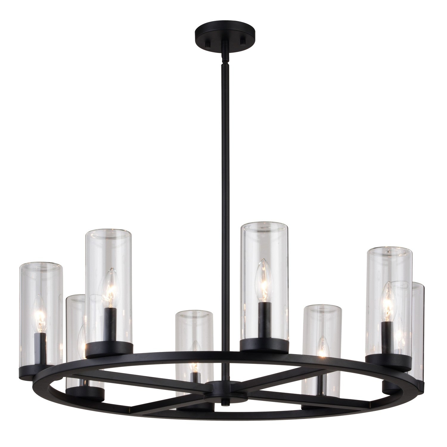 Vaxcel - H0291 - Eight Light Chandelier - Grantley - Matte Black