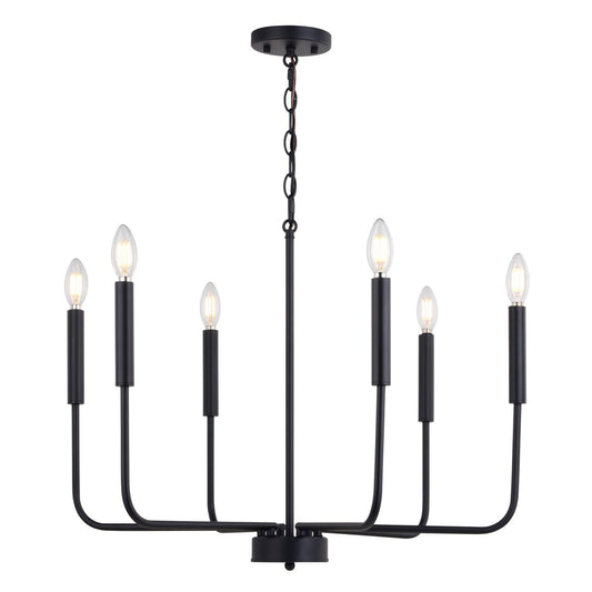 Vaxcel - H0297 - Six Light Chandelier - Beldon - Black