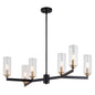 Vaxcel - H0300 - Six Light Chandelier - Claremont - Matte Black and Autumn Brass