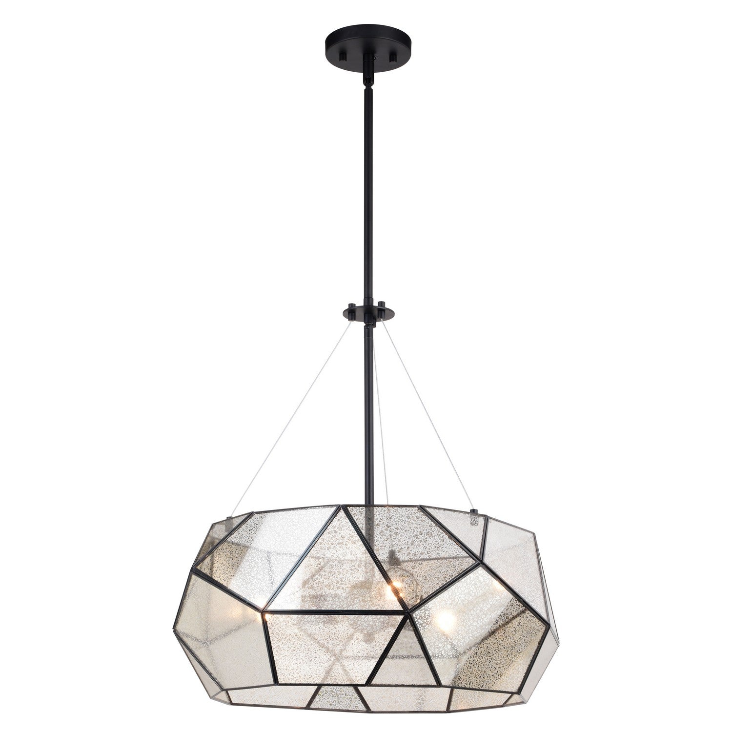 Vaxcel - P0393 - Three Light Pendant - Euclid - Black