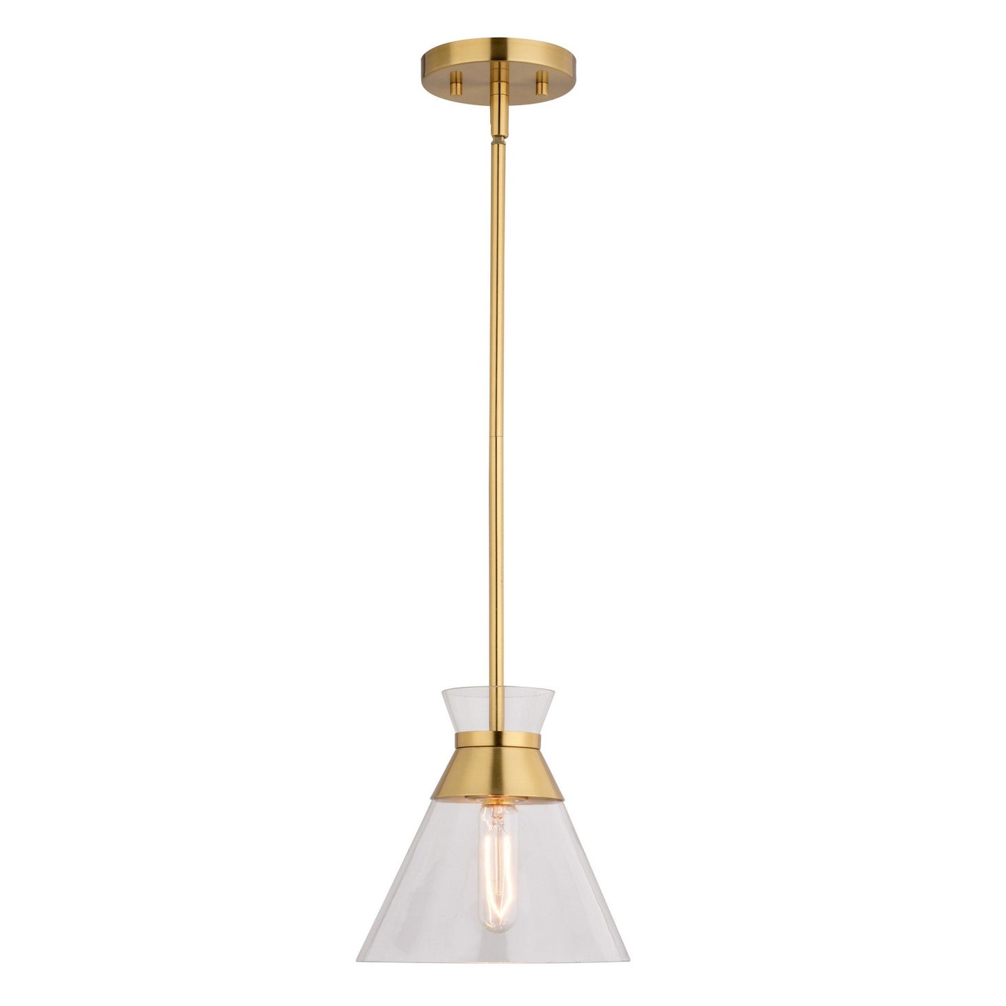 Vaxcel - P0403 - One Light Pendant - Harper - Natural Brass