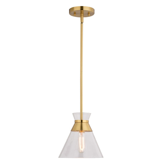 Vaxcel - P0403 - One Light Pendant - Harper - Natural Brass