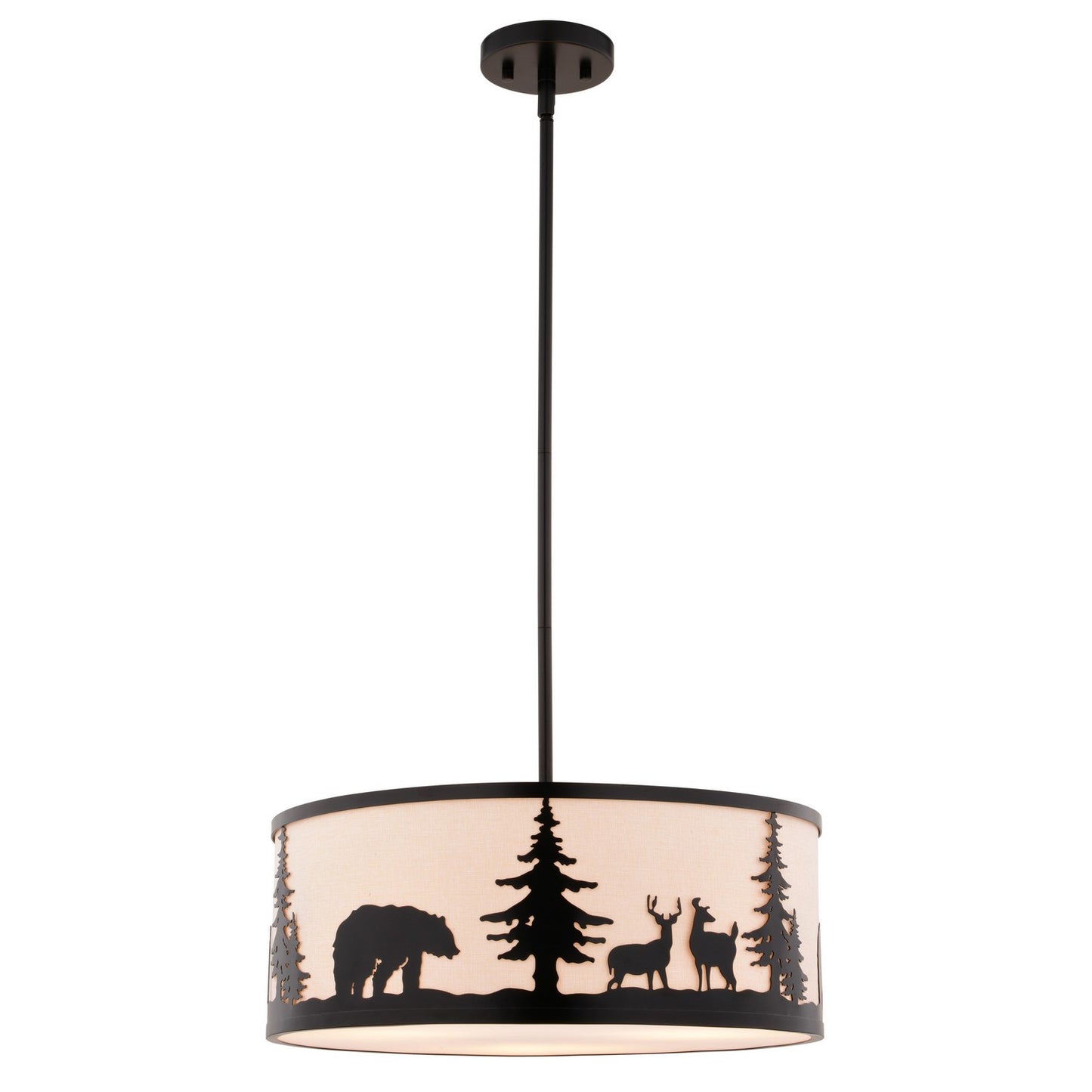 Vaxcel - P0416 - Three Light Pendant - Acadia - Bronze