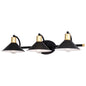 Vaxcel - W0436 - Three Light Vanity - Akron - Matte Black and Natural Brass