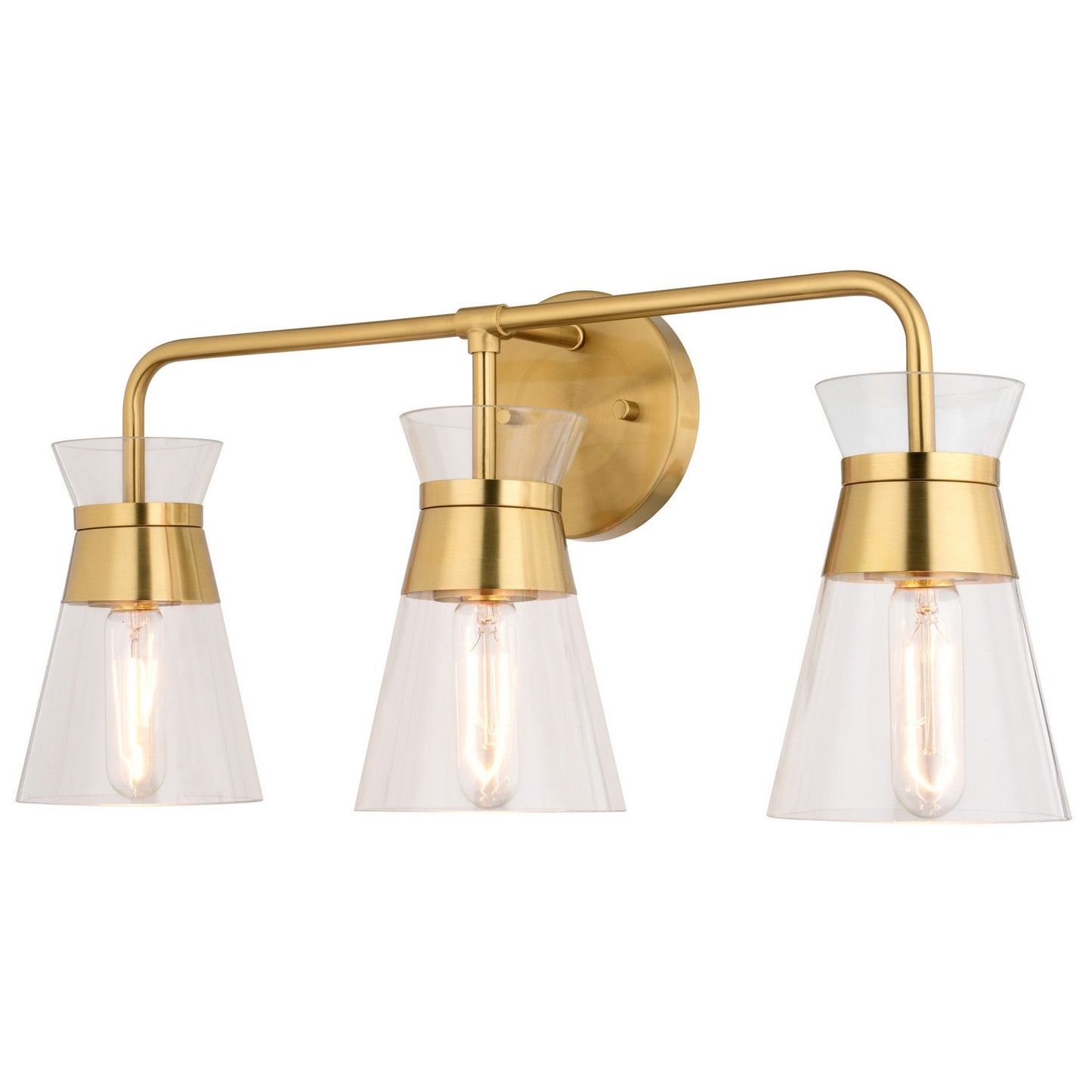 Vaxcel - W0470 - Three Light Vanity - Harper - Natural Brass