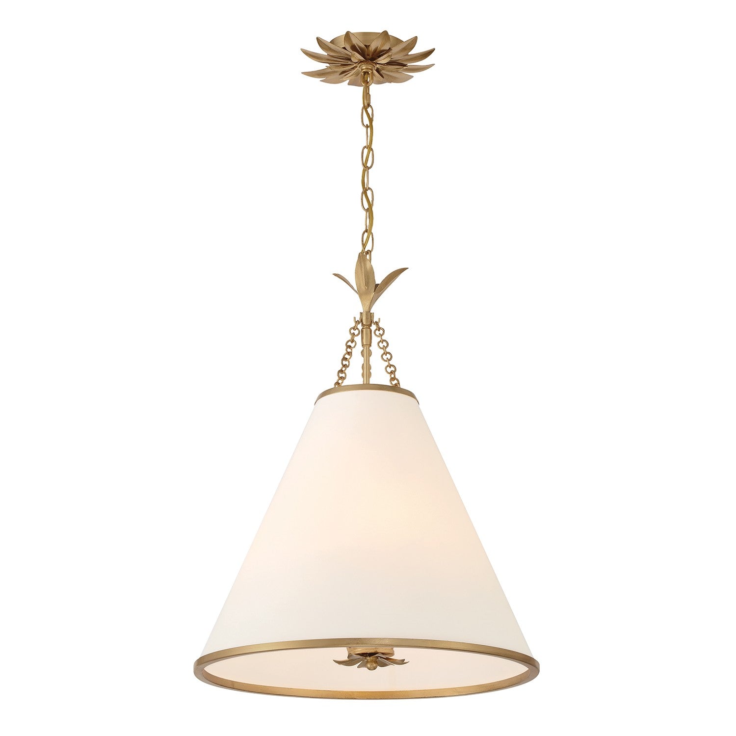 Crystorama - 564-GA - Four Light Pendant - Broche - Antique Gold