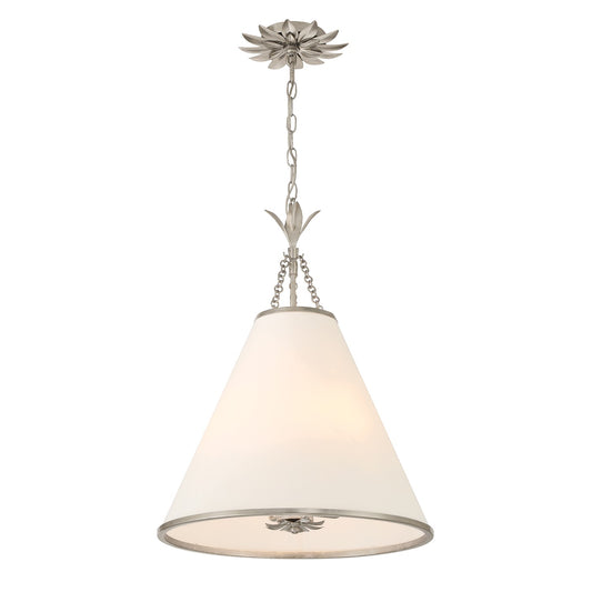 Crystorama - 564-SA - Four Light Pendant - Broche - Antique Silver