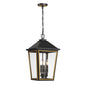Crystorama - HAW-605-MK-TG - Four Light Outdoor Pendant - Hawkins - Matte Black + Textured Gold
