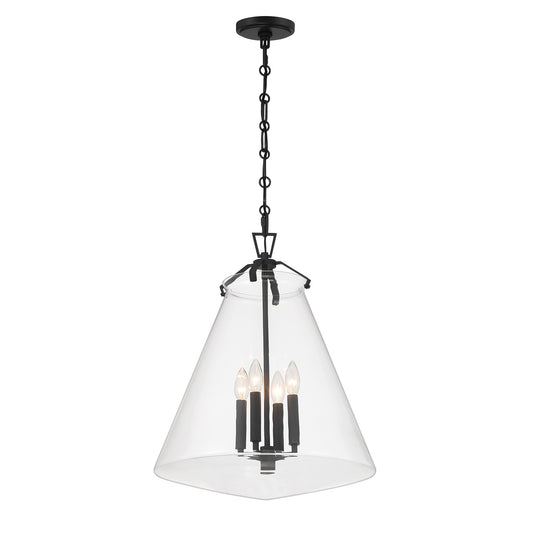 Crystorama - VSS-7018-MK - Four Light Pendant - Voss - Matte Black