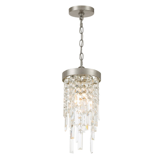 Crystorama - WIN-210-SA-CL-MWP - One Light Mini Pendant - Winfield - Antique Silver