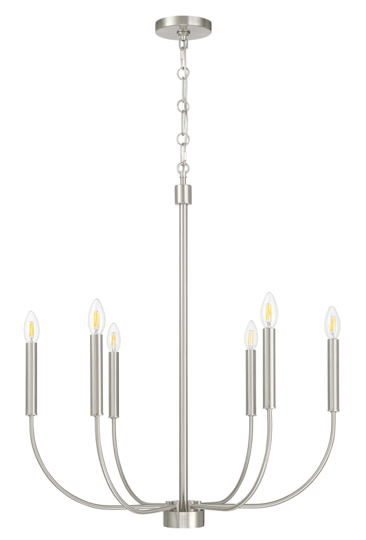 Craftmade - 59826-BNK - Six Light Chandelier - Traci - Brushed Polished Nickel