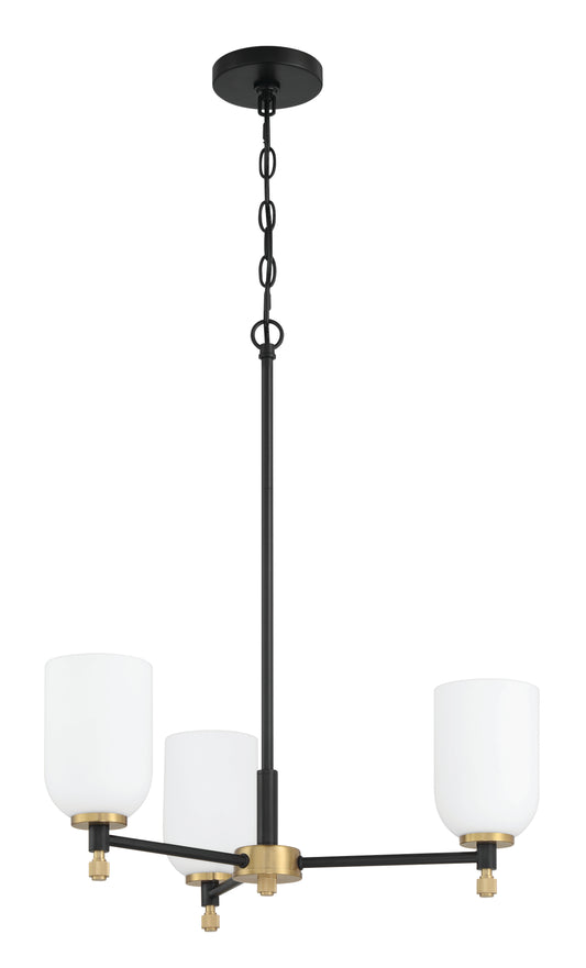 Craftmade - 60323-FBSB - Three Light Chandelier - Council - Flat Black/Satin Brass